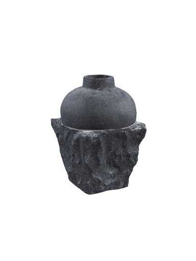 MAILEY BLACK cementinė vaza S | 38 cm MAILEY BLACK cementinė vaza S | 38 cm