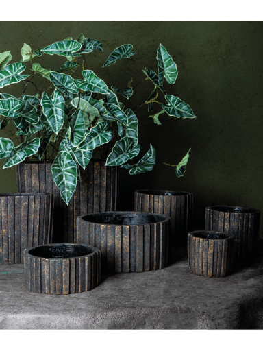 YARAN BLACK cementinis vazonas L | 16 cm YARAN BLACK cementinis vazonas L | 16 cm